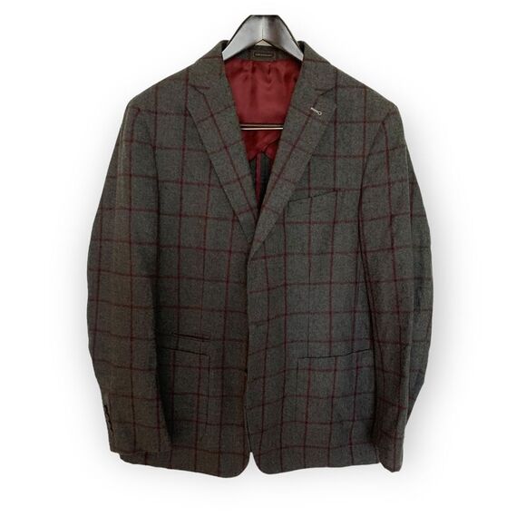 Peter Millar Gray Plaid Striped Sports Jacket - Picture 1 of 5